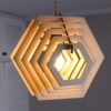 Lampa Sufitowa Drewniana Heksagon 