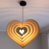 Lampa Sufitowa Drewniana Serce 