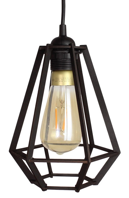 Lampa Sufitowa Wisząca Drewniana Model Diament 1