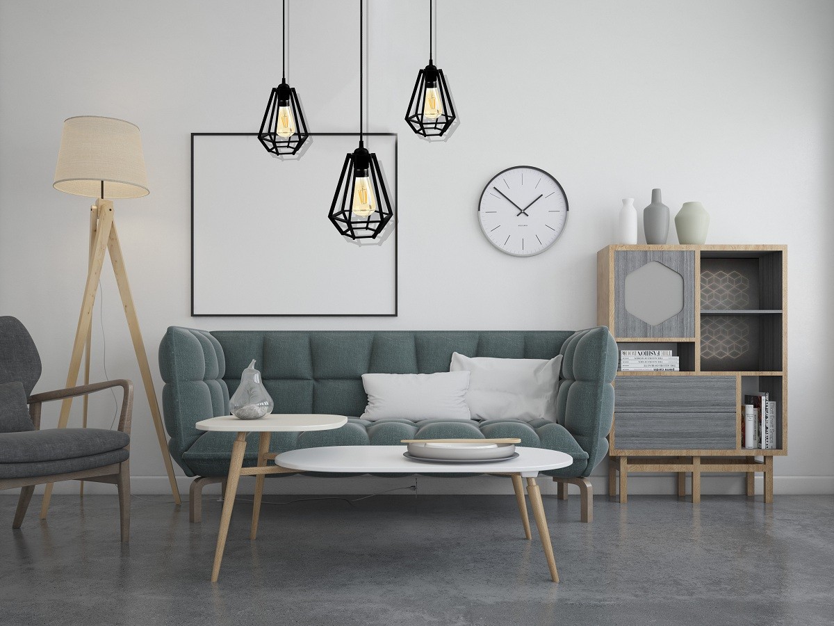 Lampa Sufitowa Wisząca Drewniana Model Diament 1