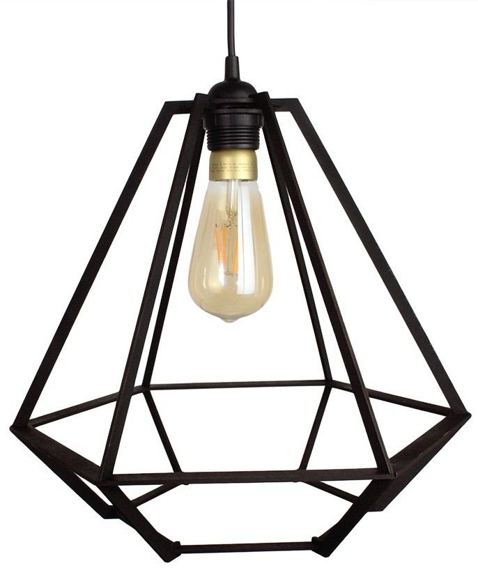 Lampa Sufitowa Wisząca Drewniana Model Diament 2
