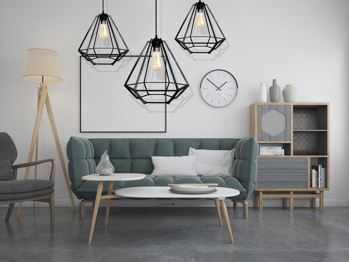 Lampa Sufitowa Wisząca Drewniana Model Diament 2