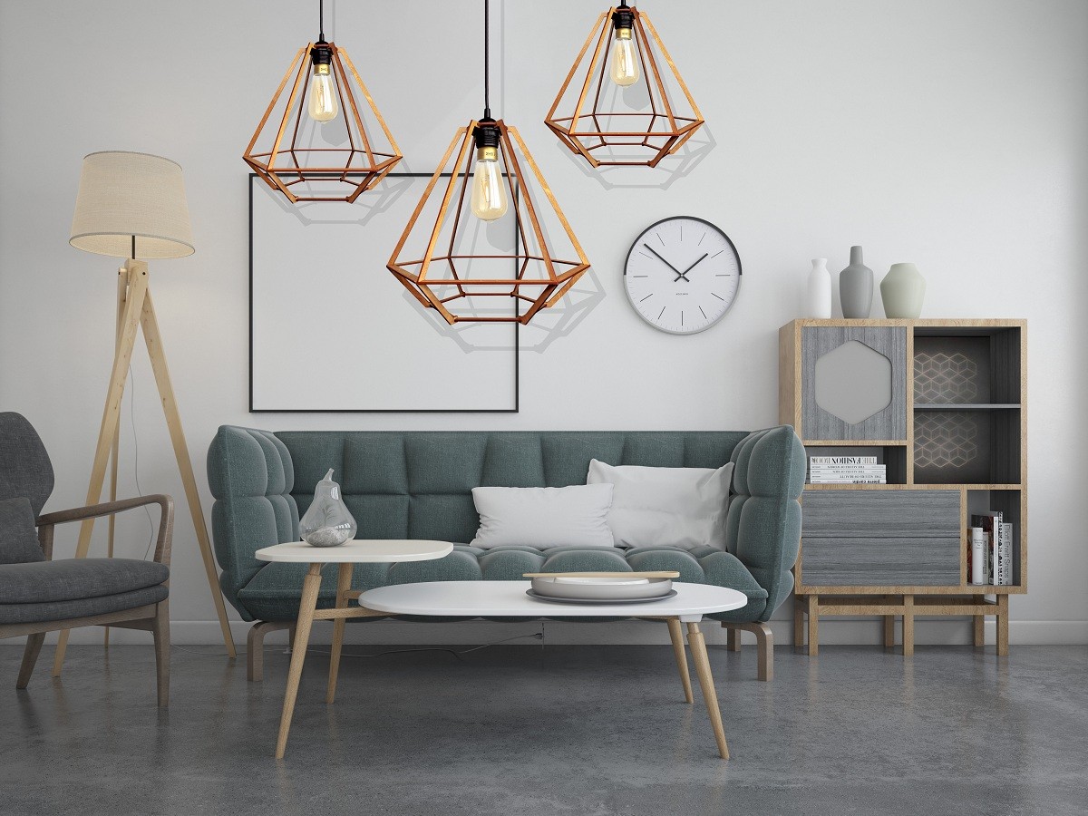 Lampa Sufitowa Wisząca Drewniana Model Diament 2