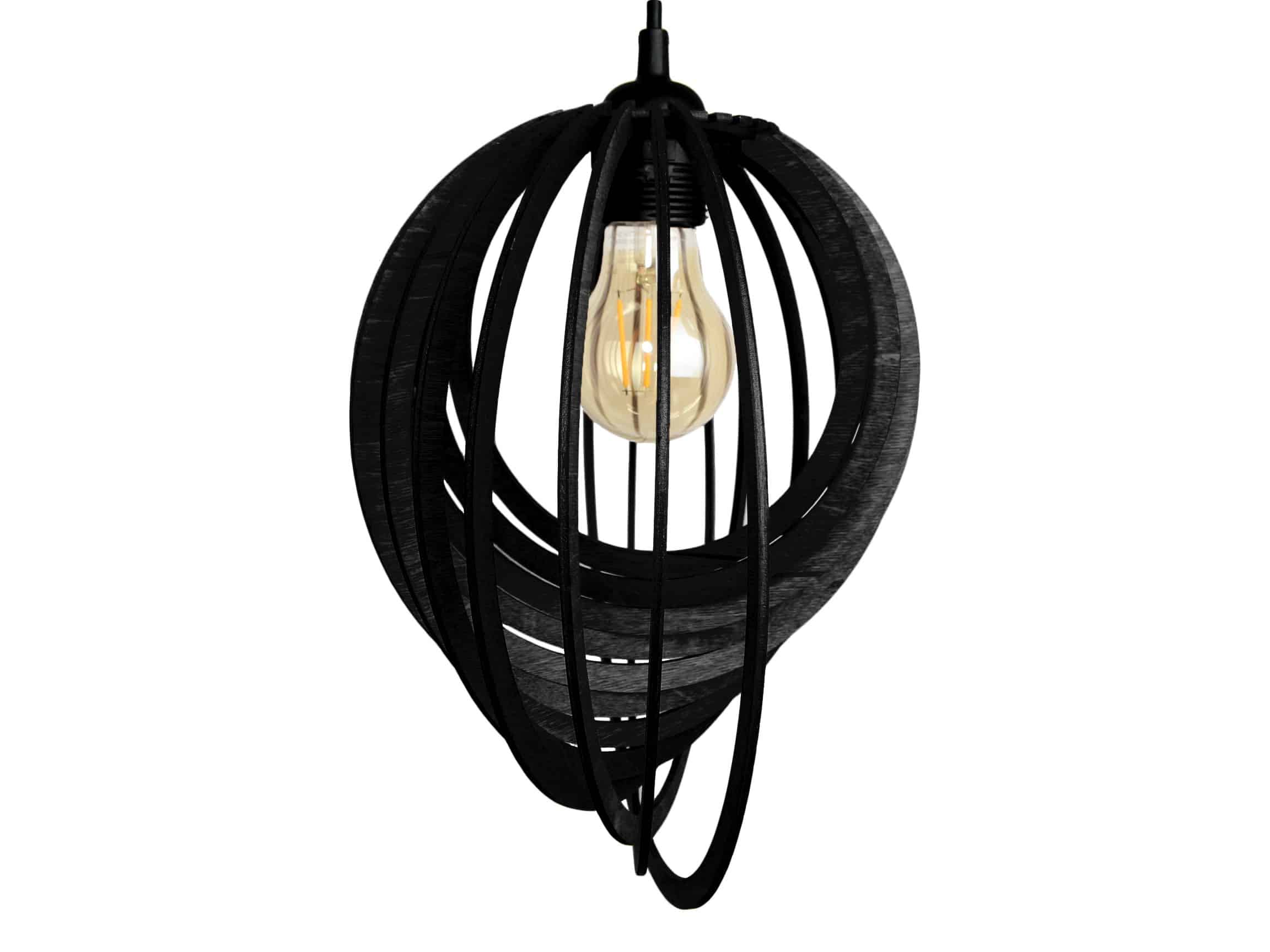 Lampa Sufitowa Wisząca Drewniana Model Eclipse