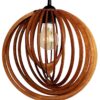 Lampa Sufitowa Wisząca Drewniana Model Eclipse