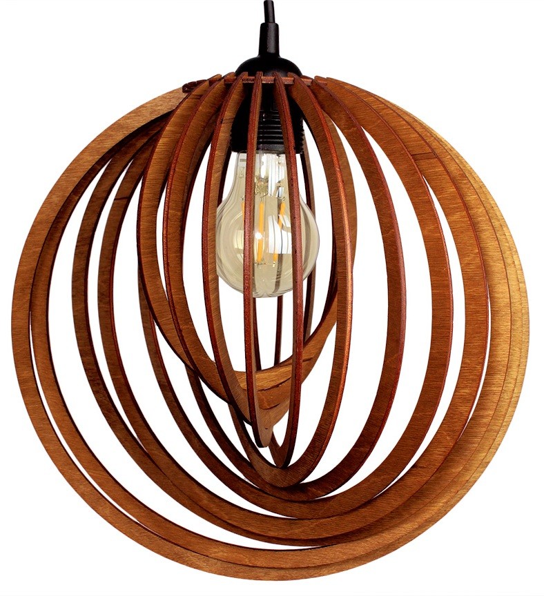 Lampa Sufitowa Wisząca Drewniana Model Eclipse