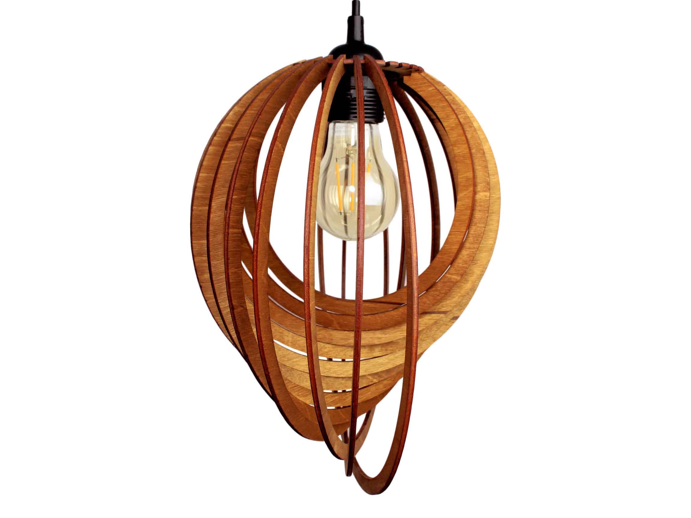 Lampa Sufitowa Wisząca Drewniana Model Eclipse