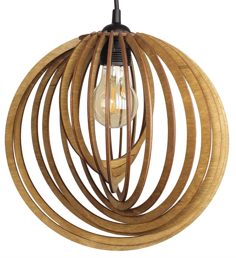 Lampa Sufitowa Wisząca Drewniana Model Eclipse