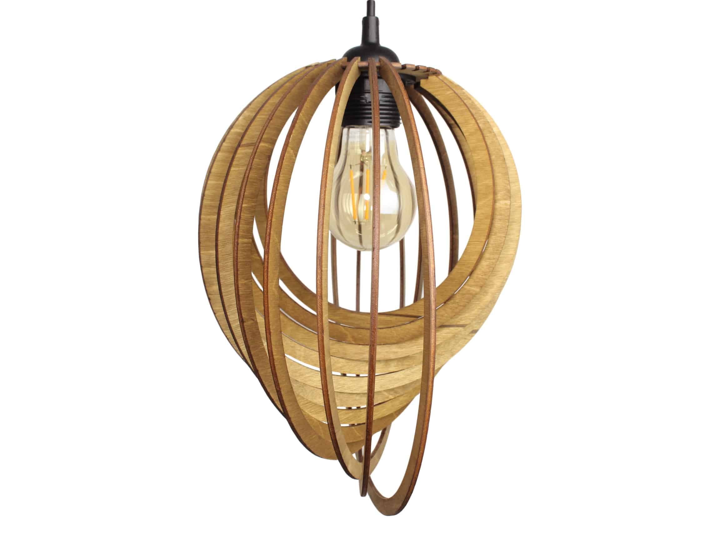 Lampa Sufitowa Wisząca Drewniana Model Eclipse