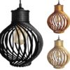 Lampa Sufitowa Wisząca Drewniana Model Erybol
