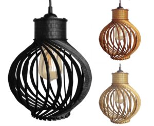 Lampa Sufitowa Wisząca Drewniana Model Erybol