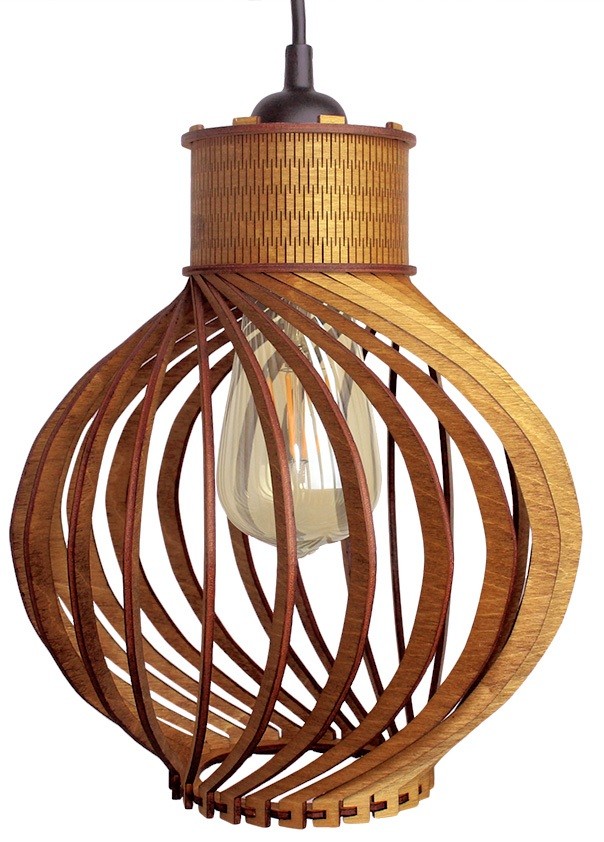 Lampa Sufitowa Wisząca Drewniana Model Erybol