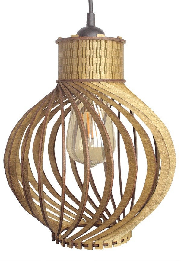 Lampa Sufitowa Wisząca Drewniana Model Erybol