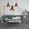 Lampa Sufitowa Wisząca Drewniana Model Słomiany Kapelusz