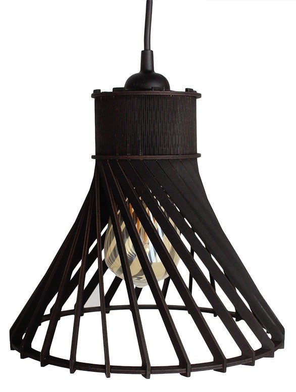 Lampa Sufitowa Wisząca Drewniana Model Słomiany Kapelusz