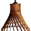Lampa Sufitowa Wisząca Drewniana Model Słomiany Kapelusz
