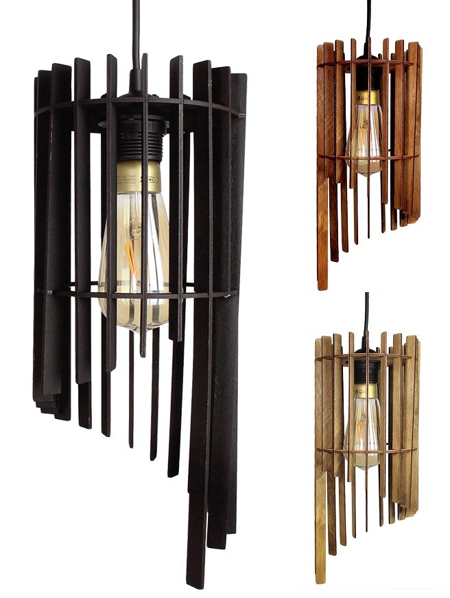 Lampa Sufitowa Wisząca Drewniana Model Virgo
