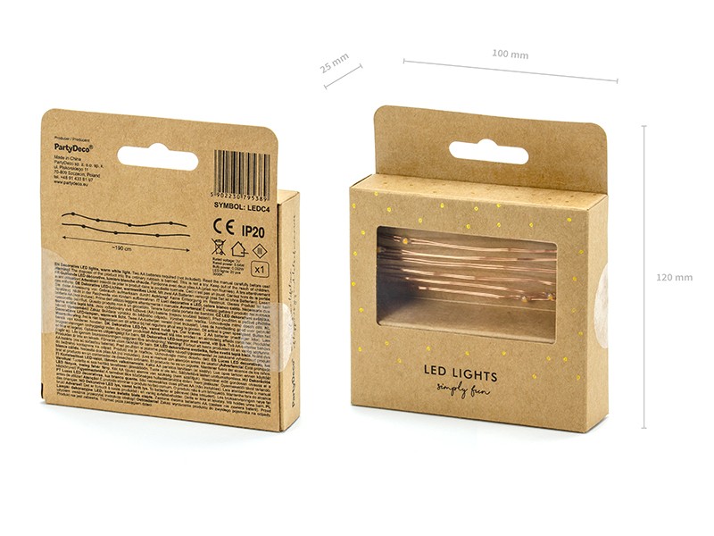 Lampki dekoracyjne LED, rose gold