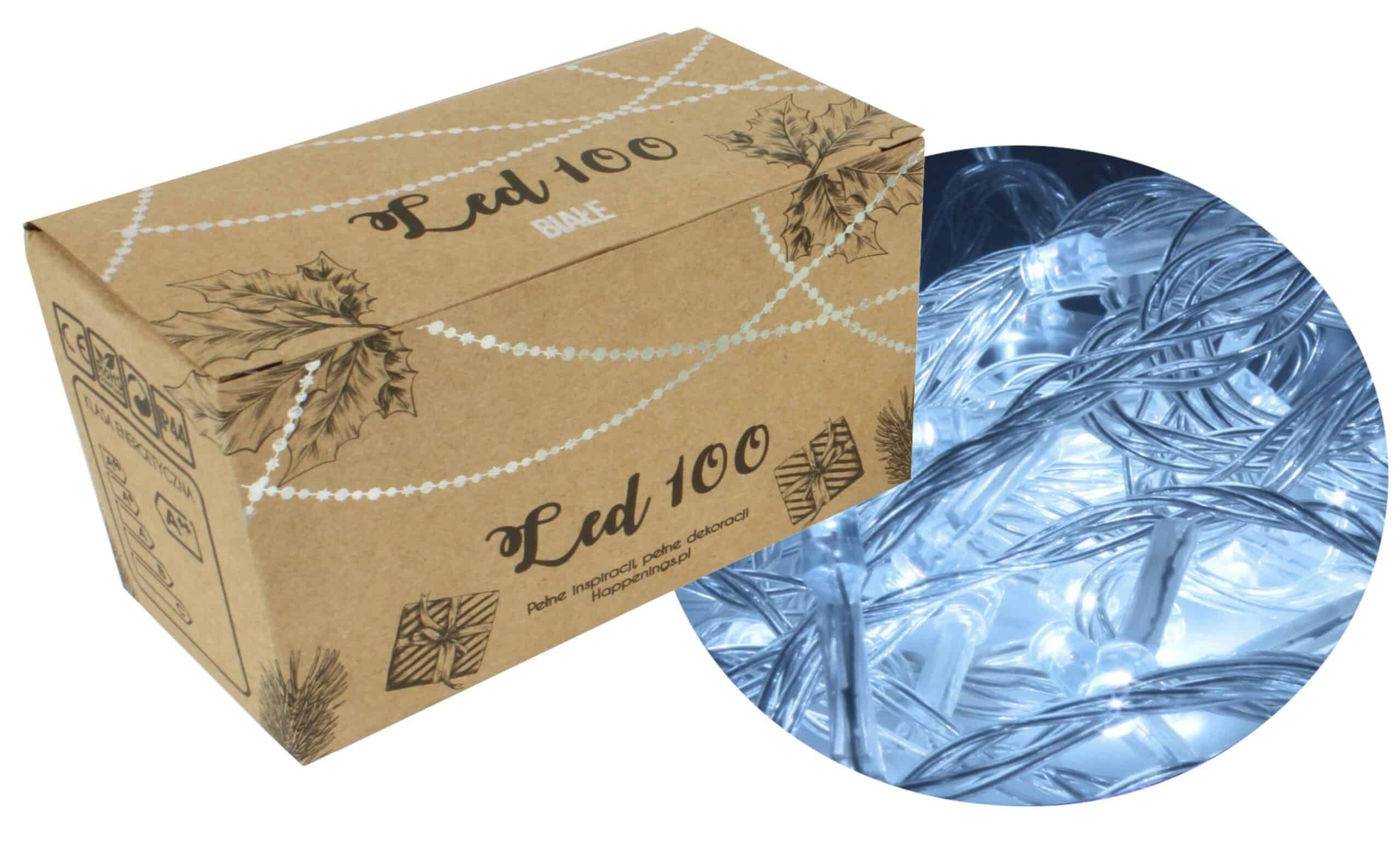 Lampki LED 100 Punktów Zimne