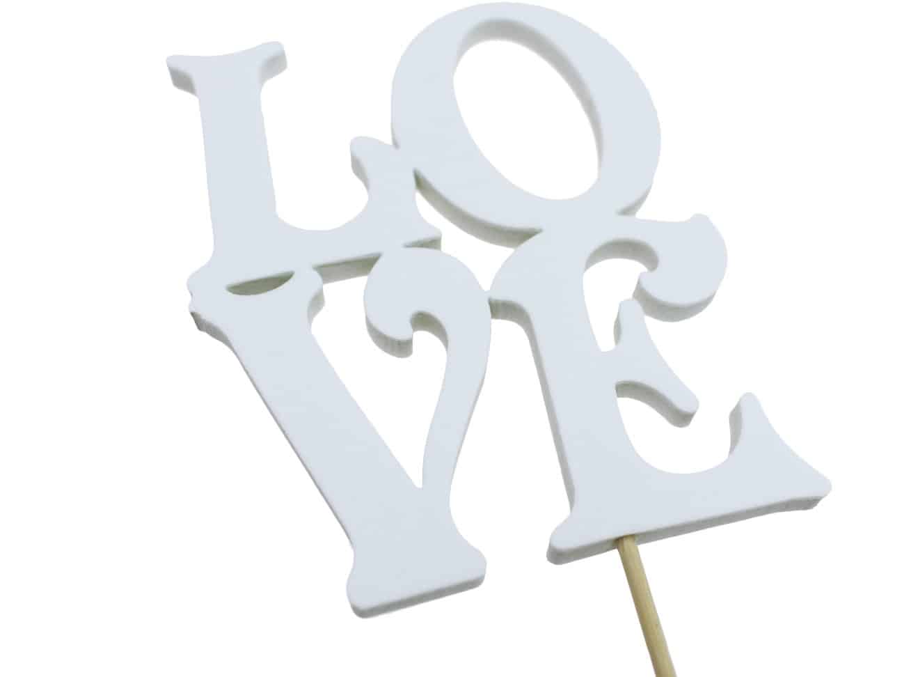 Love na piku Biały 12x10cm