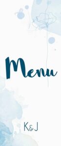 Menu Weselne Aqua Blue