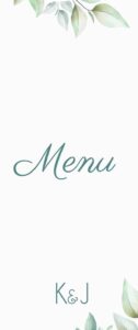 Menu Weselne Cold Mint Leaf