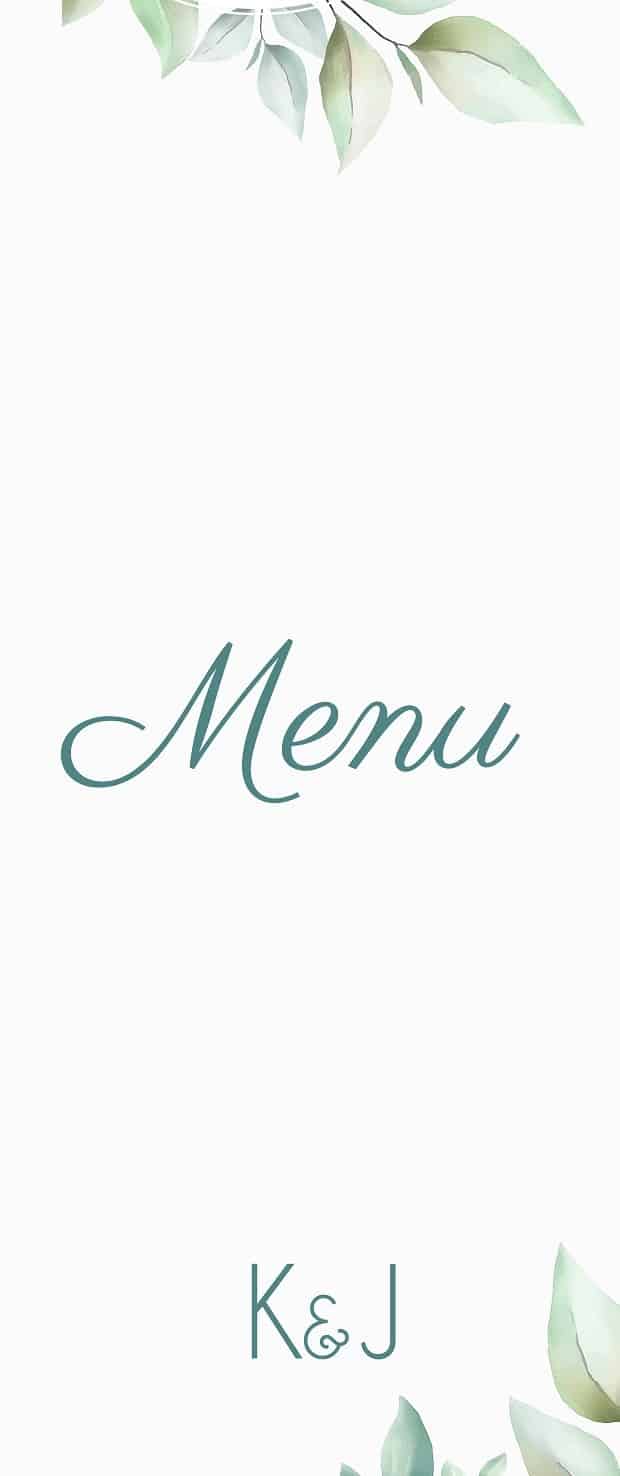 Menu Weselne Cold Mint Leaf 