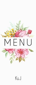 Menu Weselne Kwiatowy Ogród