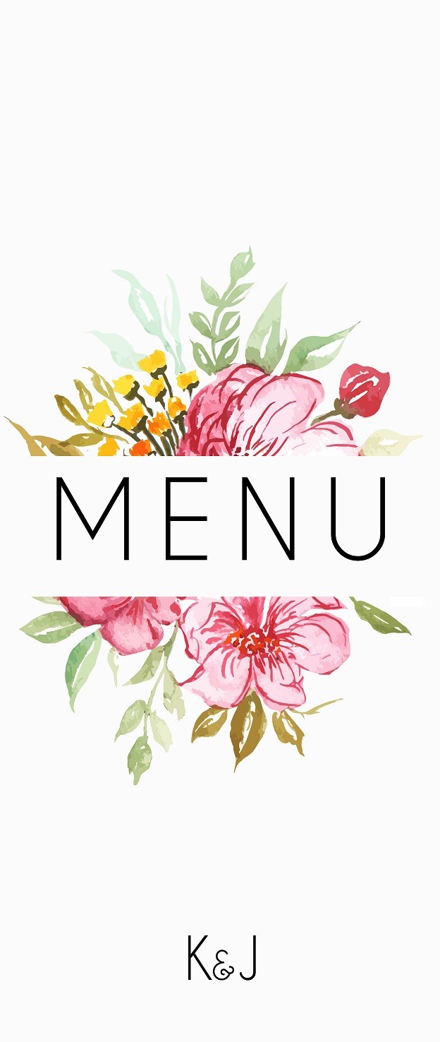 Menu Weselne Kwiatowy Ogród 