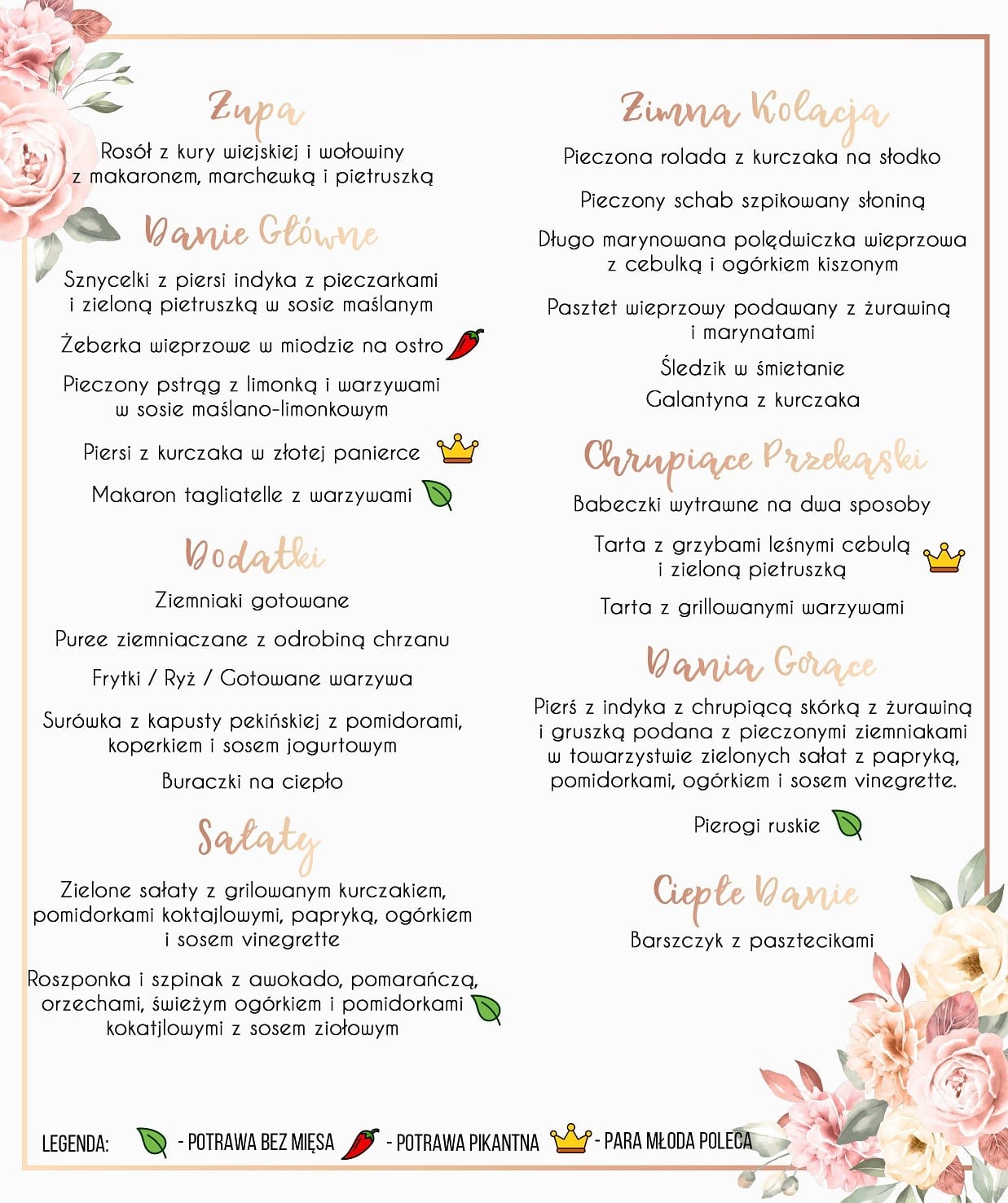 Menu Weselne Luxury Flowers 