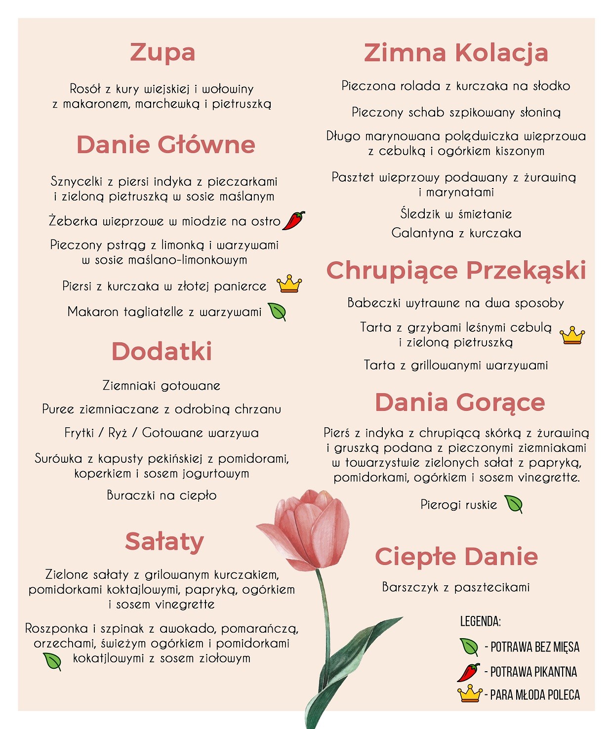 Menu Weselne Mini Spring 