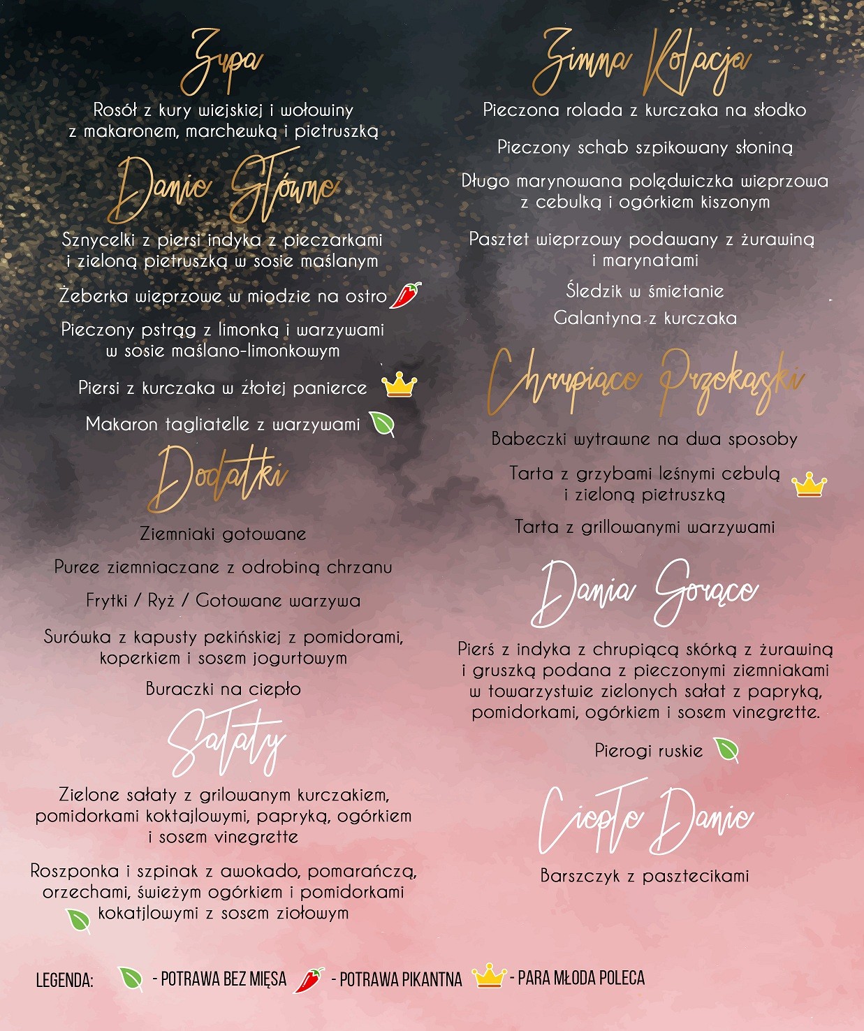 Menu Weselne Navy Blush 