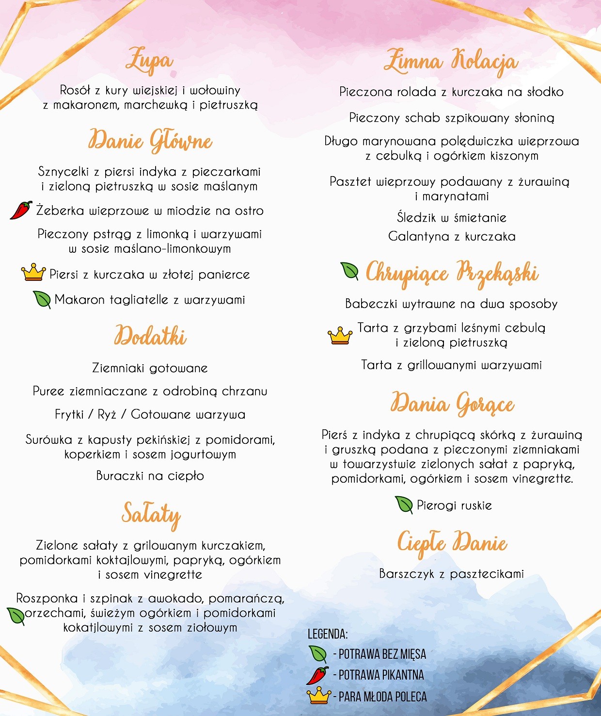 Menu Weselne Soft Geometric 