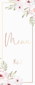 Menu Weselne Vintage Rose