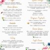 Menu Weselne Wiosenne Kwiaty 