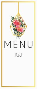 Menu Weselne Złoty Ogród