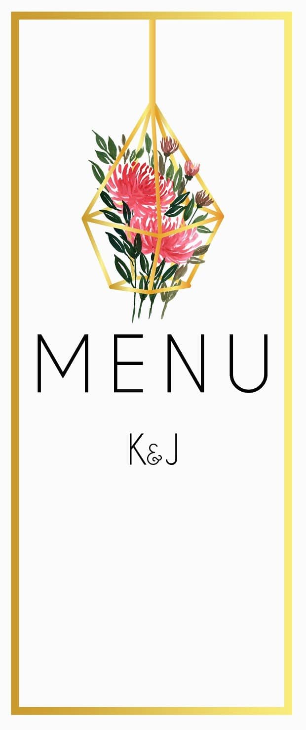 Menu Weselne Złoty Ogród 