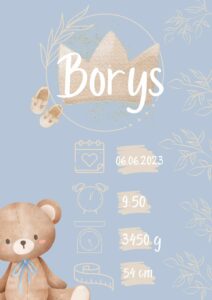 Metryczka dla dziecka Baby Boy
