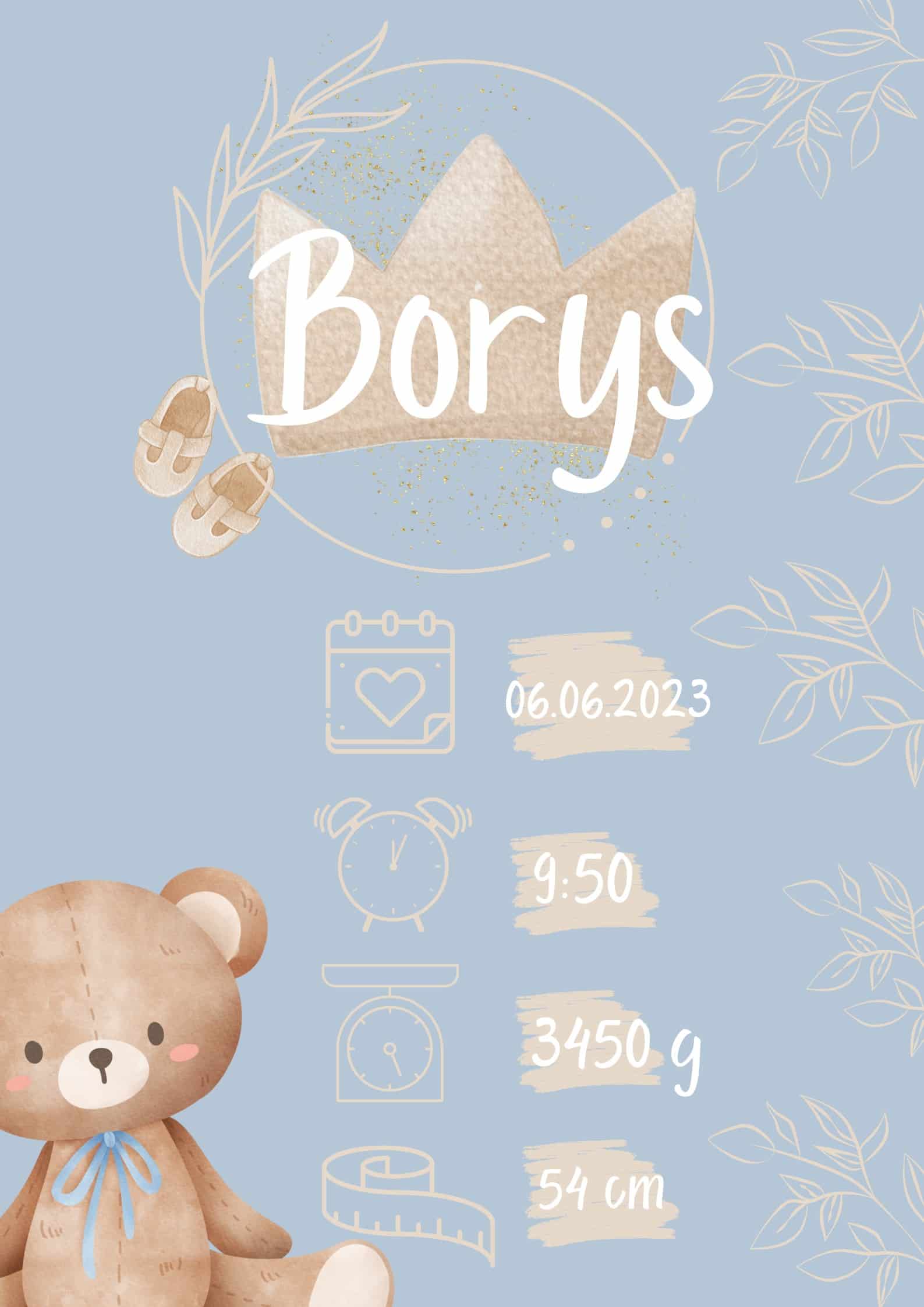 Metryczka dla dziecka Baby Boy