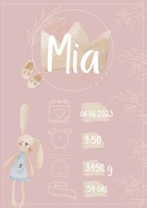Metryczka dla dziecka Baby Girl
