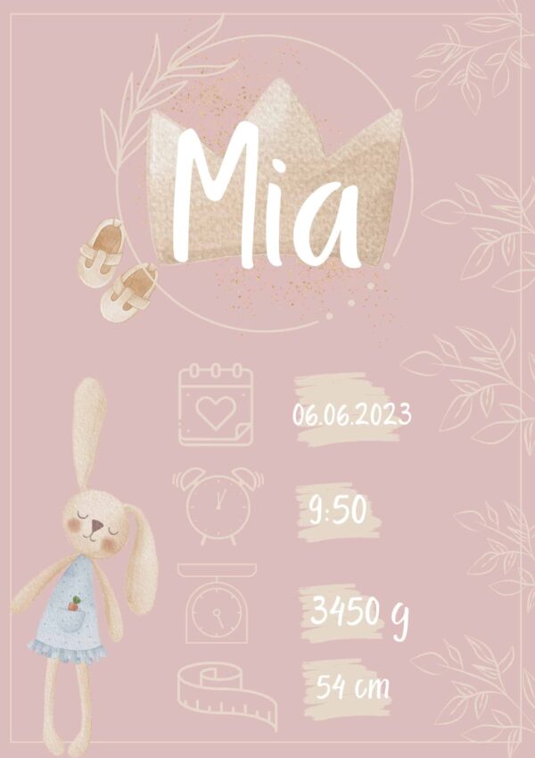 Metryczka dla dziecka Baby Girl