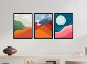 Obrazy w Drewnianej Ramie 90x40cm Abstract