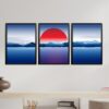 Obrazy w Drewnianej Ramie 90x40cm Blue Sunset