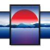 Obrazy w Drewnianej Ramie 90x40cm Blue Sunset