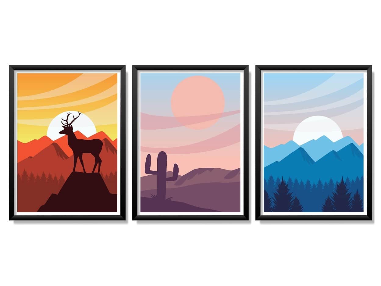 Obrazy w Drewnianej Ramie 90x40cm Free Nature
