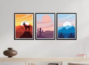 Obrazy w Drewnianej Ramie 90x40cm Free Nature