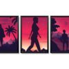 Obrazy w Drewnianej Ramie 90x40cm Future Sunset