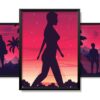Obrazy w Drewnianej Ramie 90x40cm Future Sunset