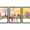 Obrazy w Drewnianej Ramie 90x40cm Japan Daylight