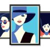 Obrazy w Drewnianej Ramie 90x40cm Modern Woman